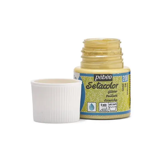 Pebeo Setacolor 45 ml textilfärg Glitter Gold - Gratis retur