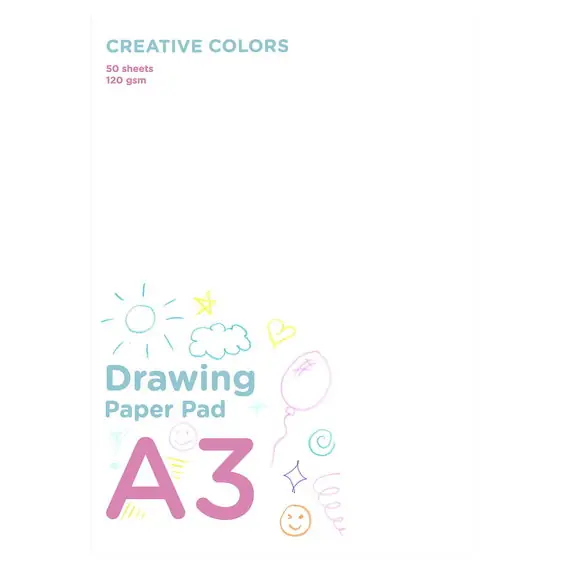 Specialpris - Creative Colors ritblock för barn A3 (297×420 mm) med 50 ark, 120 g/m²