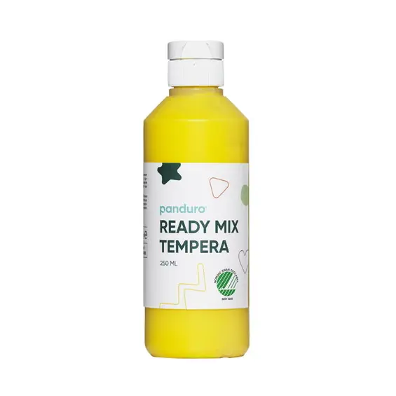 Ready Mix Tempera, svanenmärkt hobbyfärg för barn 250 ml, gul - Passa på