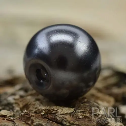 Vaxad glaspärla 8 mm, Metallgrå (20st) | Mycket efterfrågad