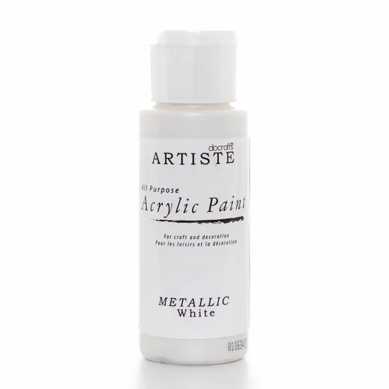 Akrylfärg - Metallic White - Nyligen tillagt
