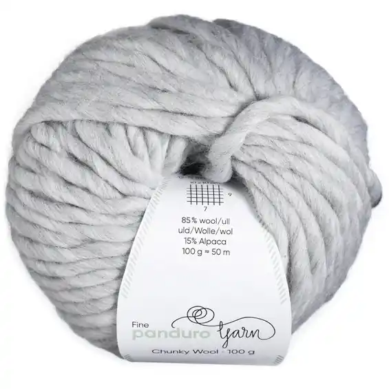 Garn Chunky Wool 100g ljusgrå - Nytt lägre pris