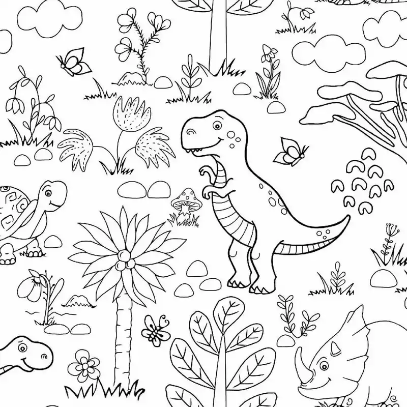 Vaxduk PVC Griffel dino - Vit | Rabatt